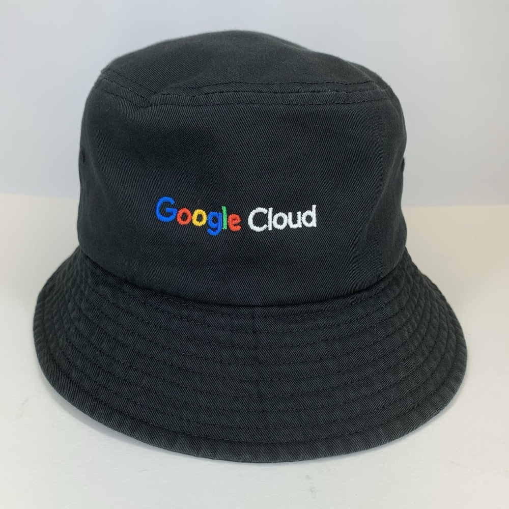 Google Cloud Bucket Hat 23.5" Black Sportsman Tech Sun Fishing Outdoors Cap